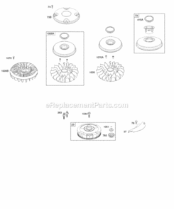 Flywheel Diagram and Parts List for 31H777-0202-E1  Briggs and Stratton Engine